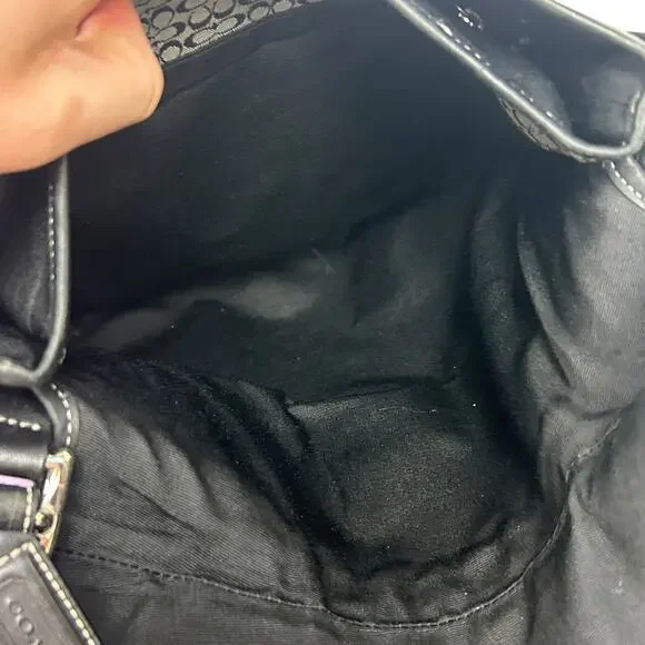 Coach Vintage 2003 North South Black Grey CC Monogram Leather Trim Soho Bag - Picture 7 of 10